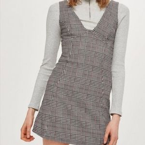 Topshop plaid A-line Pinafore Dress. Size 6